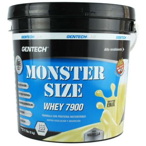 Whey Monster Size 7900 GENTECH (4 kg + 1kg de regalo) – Vainilla, 5000 Grs